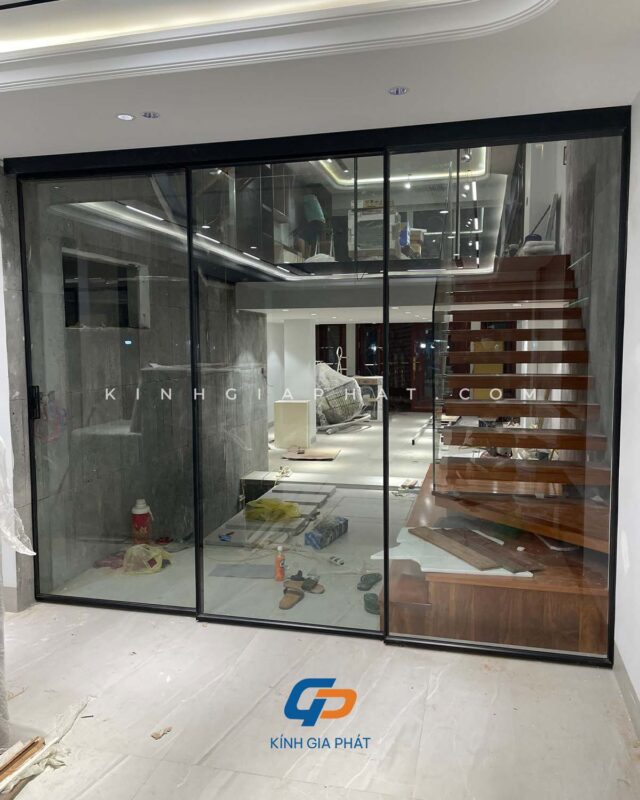 Cửa lùa slim không ray dưới