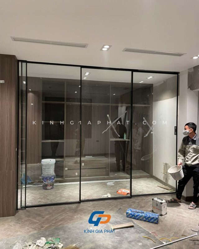 Cửa lùa slim không ray dưới