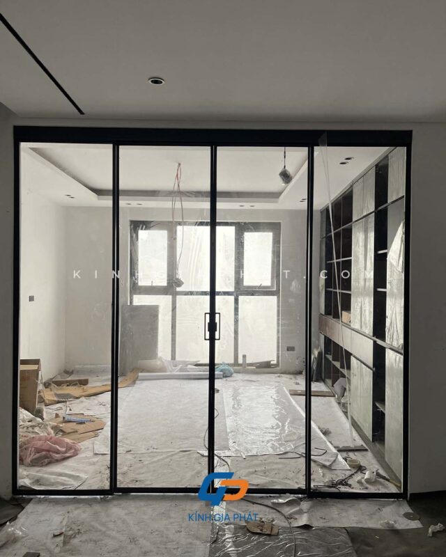 Cửa lùa slim không ray dưới